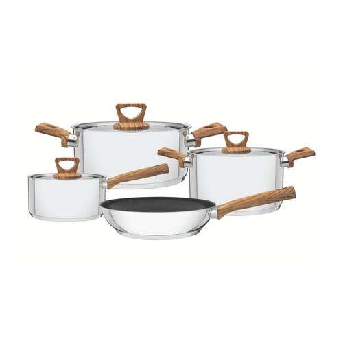 4pc Tramontina Brava Cookware Set Starflon Coated Non-Stick w/Wood Handles