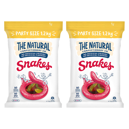 2PK The Natural Confectionery Co. 1.2 kg Snakes Lollies