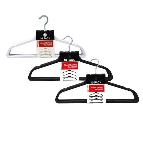 30PK Boxsweden Plastic Space Saving Hangers 45cm Assorted