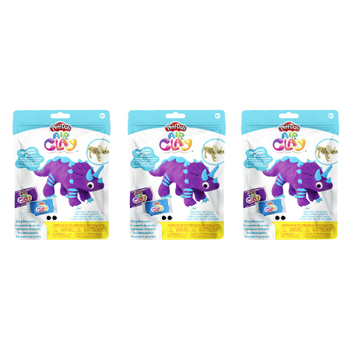 3PK Play-Doh Air Clay Triceratop Dinosaur Kids Art Craft Toy 4y+