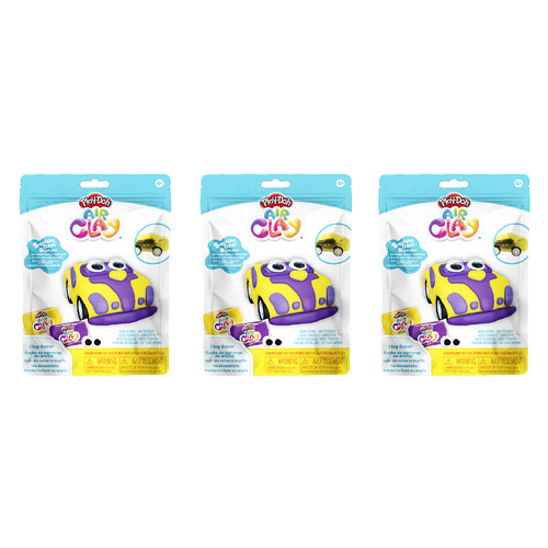 3PK Play-Doh Air Clay Car Racer Kids Art Craft Toy 4y+ Yellow