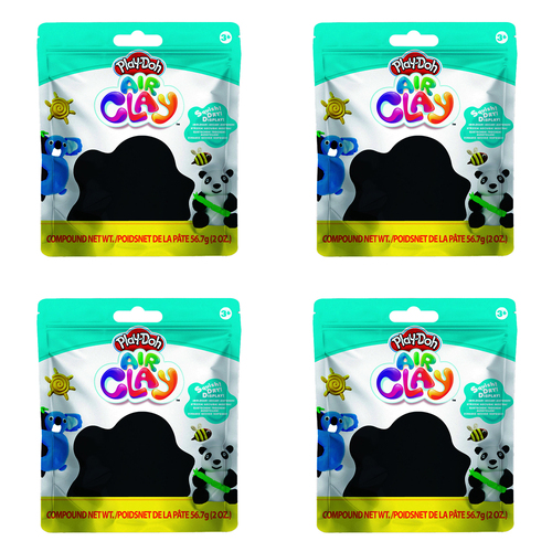 4PK Play-Doh 2oz Air Clay Kids Art Craft Play Toy 3y+ Black