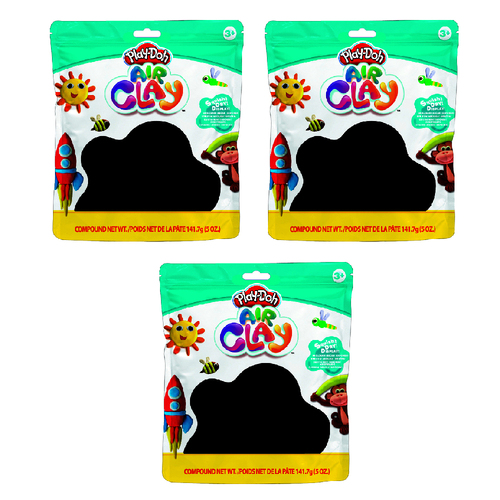 3PK Play-Doh 5oz Air Clay Kids Art Craft Play Toy 3y+ Black