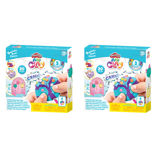 2x 20pc Play-Doh Air Clay Crackle Surprise Crunchy Clay Cake Pops Set 3y+