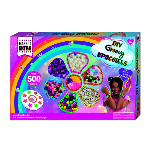 500pc Creative Kids Groovy Bracelet Kit Beads Accessory Children 6y+