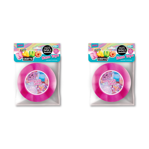 2PK Nano Crafts Adhesive Tape Kids Imaginative Play - Pink