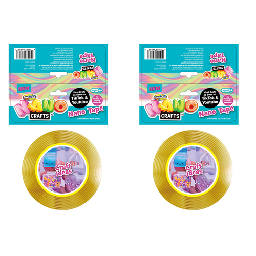 2PK Nano Crafts Adhesive Tape Kids Imaginative Play - Yellow