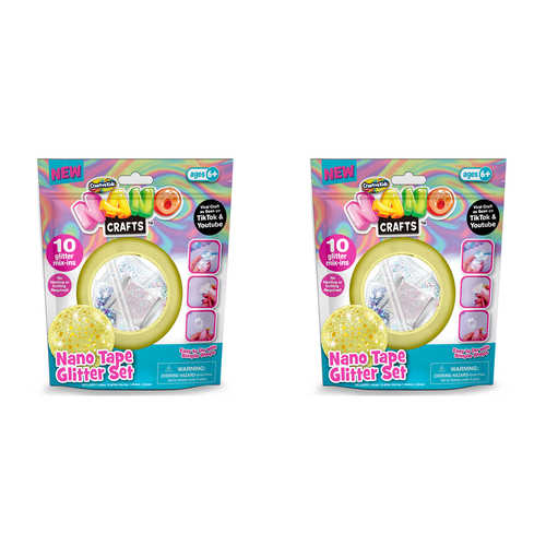 2PK Nano Crafts Glitter Tape Set Art Craft Kids Creative Toy 6y+ Yellow