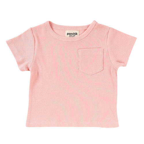 Ponchik Ribbed Cotton T Shirt Fairy Floss Size 0-3m