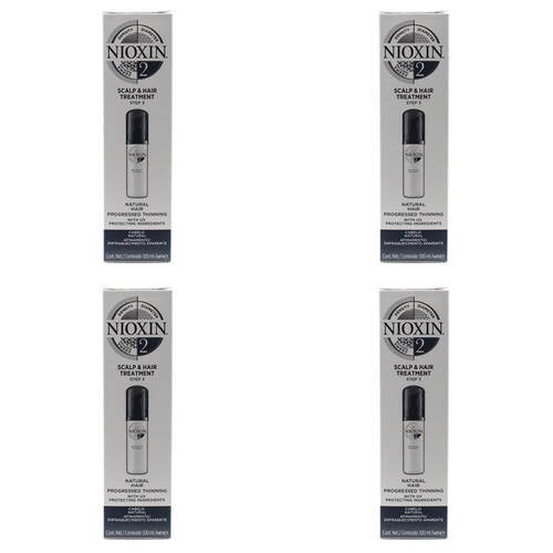 4PK Nioxin 100ml System 2 Natural Scalp & Hair Treatment Step 3 w/UV Protection