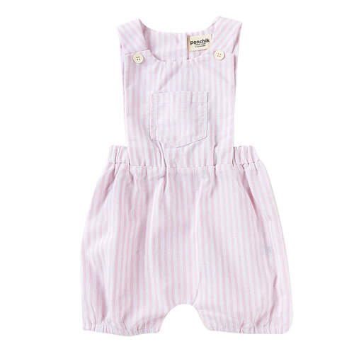 Ponchik Cotton Pinafore Overalls Fairy Floss Stripe Size 3-6m