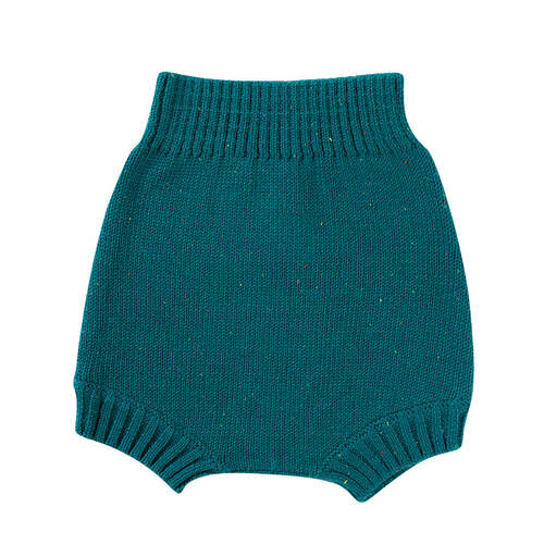 Ponchik Cotton Shorties Peacock Speckle Knit Size 8y