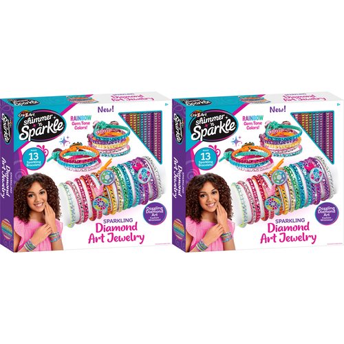 2PK Shimmer 'n Sparkle Kids/Childen Sparkling Diamond Art Jewellery 8y+