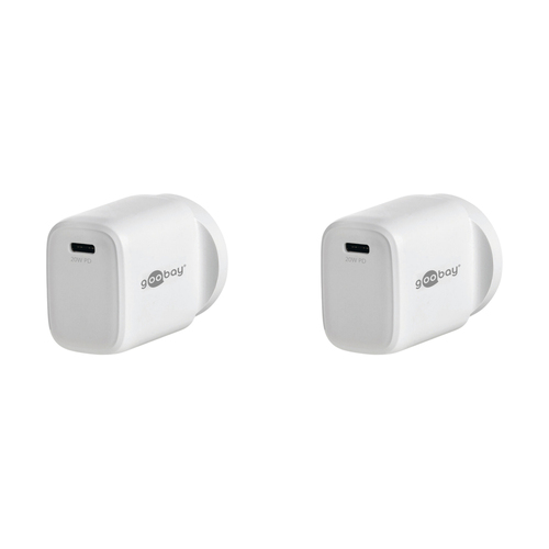 2PK Goobay Wall Charger Adapter ANZ 20W USB-C PD - White