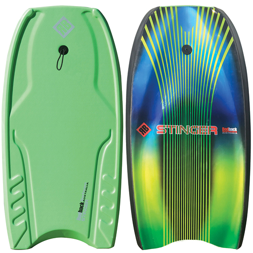 Redback Stinger 42" Bodyboard Beach Board Slick Bottom/Crescent Tail Lime