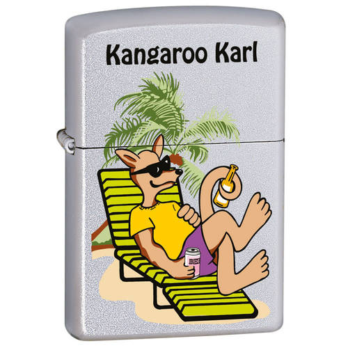 Zippo Kangaroo Karl Lounge Genuine Satin Chrome Finish Cigar Cigarette Lighter