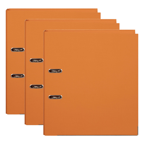 3PK Marbig PE Lever Arch File Folder A4 Document Organiser - Orange