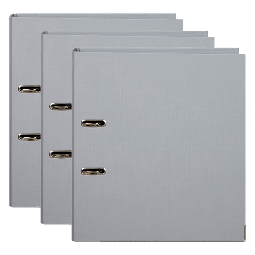 3PK Marbig PE Lever Arch File Folder A4 Document Organiser - Grey