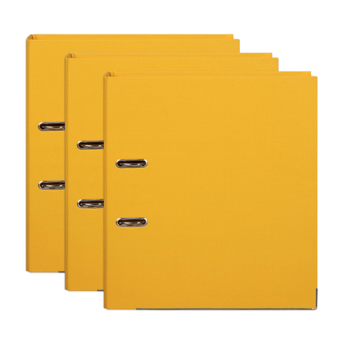 3PK Marbig PE Lever Arch File Folder A4 Document Organiser - Yellow