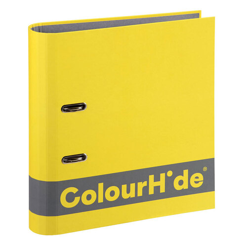 ColourHide A4 70mm 375 Sheets Silky Touch Lever Arch File - Yellow