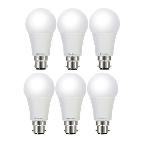 6PK Verbatim B22 Bayonet Warm White Classic A Light Globe/Bulb 14W/1550lm/3000K
