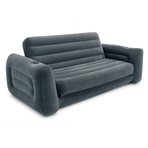 Intex 203 x 224 x 66 cm Inflatable Sofa Pull Out Bed Grey