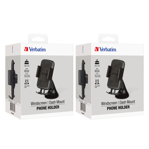 2x Verbatim Windscreen/Dash Mount For Mobile Phone - Black