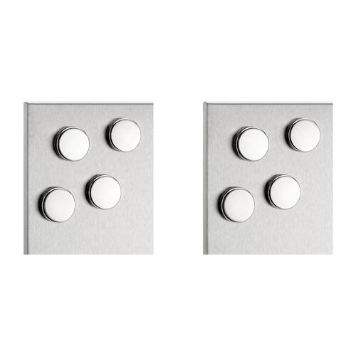 2x 4pc Blomus Muro Stainless Steel Refrigerator Board Magnets Round 32mm Silver