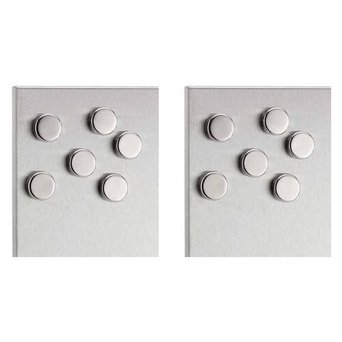 2x 6pc Blomus Muro Stainless Steel Refrigerator Board Magnets Round 25mm Silver
