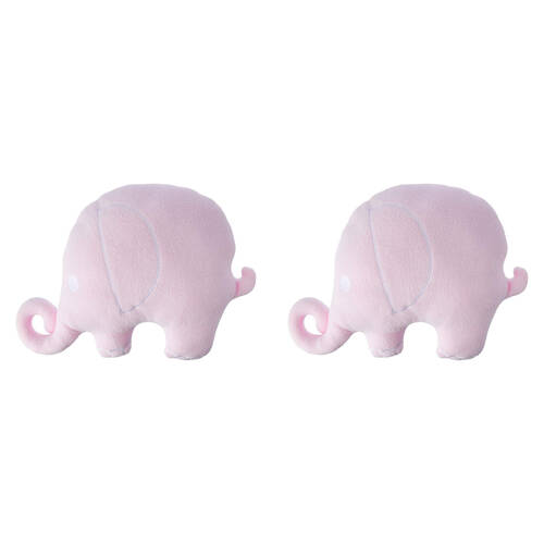 2PK Playgro Pink Elephant Shaped Soft Polyester Cot Baby/Infant Cushion/Pillow