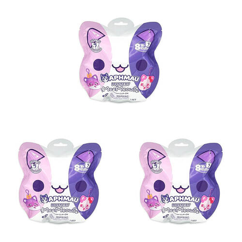3PK Aphmau Catface Plush Clip-On Toys Series 1 - Assorted 5y+