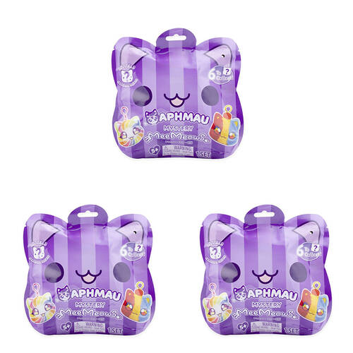 3PK Aphmau Catface Plush Clip-On Toys Series 3 Circus Treats - Assorted 5y+