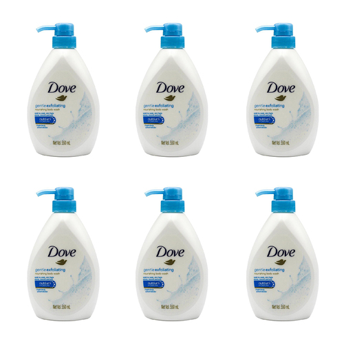 6PK Dove 550ml Nourishing Body Wash Bath Soap Gentle Exfoliating
