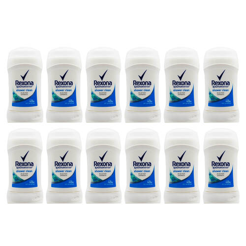 12PK Rexona MotionSense Shower Clean 48H Antiperspirant Stick Deodorant 40g