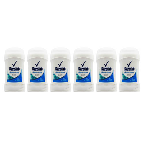 6PK Rexona MotionSense Shower Clean 48H Antiperspirant Stick Deodorant 40g