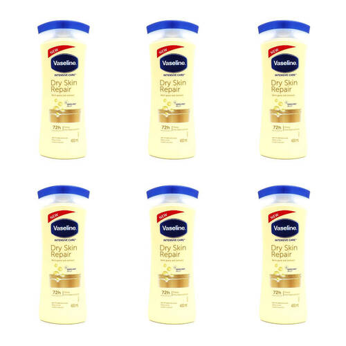 6PK Vaseline Intensive Care Moisturising Body Lotion For Dry Skin 400ml