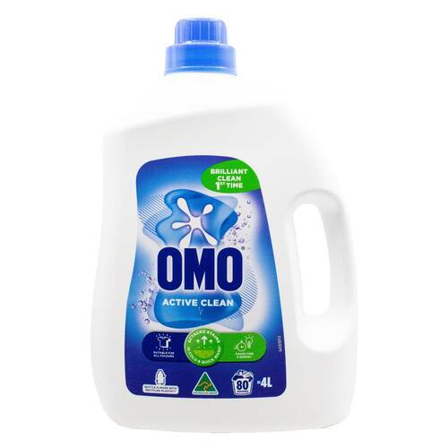 OMO Active Clean Laundry Liquid/Detergent for All Colours 80 Washes 4L