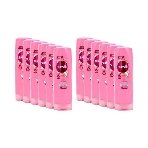 12PK Sunsilk Addictive Brilliant Shine Hair Conditioner w/Almond Oil 350ml