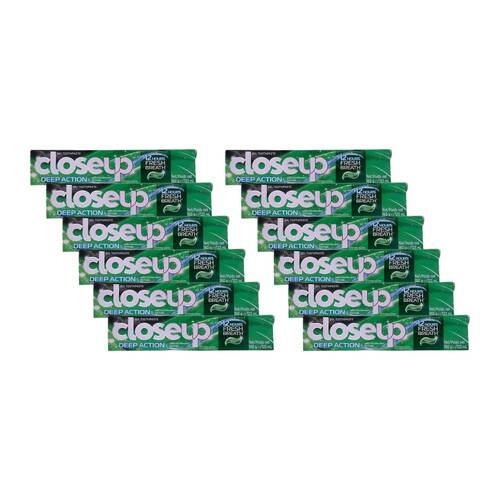 12PK Closeup Gel Toothpaste Deep Action Menthol Fresh 160g Tube
