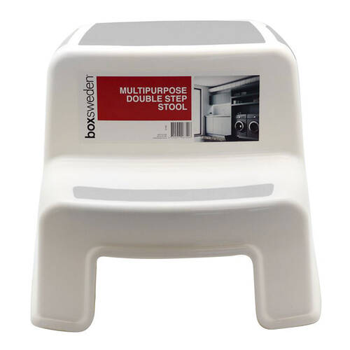 Boxsweden Double Step Stool - White/Grey