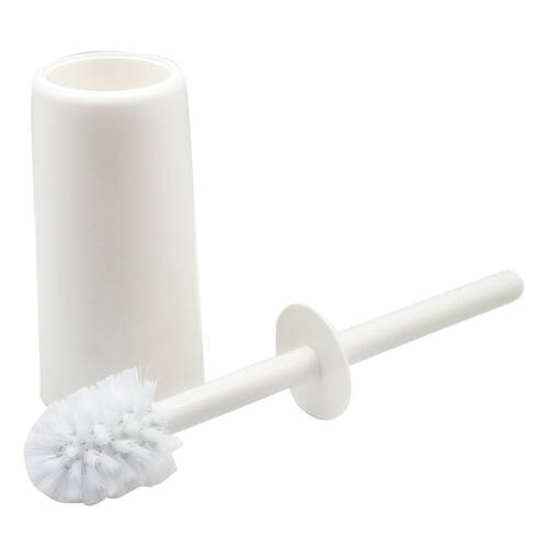 White Glove Plastic Toilet Brush & Holder - White