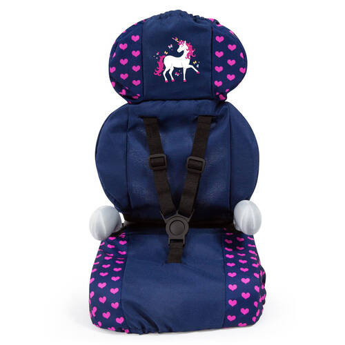 Bayer Delux Car Seat - Unicorn Dark Blue & Pink Hearts
