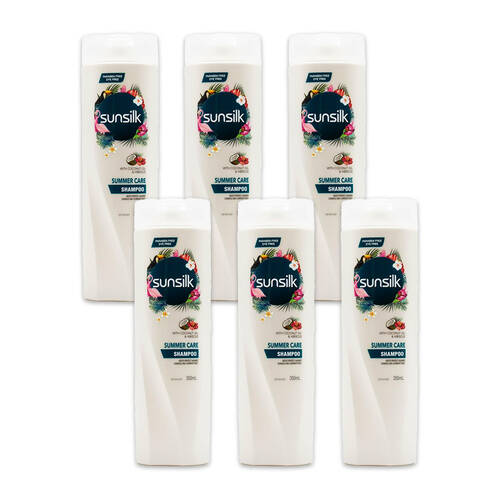 6PK Sunsilk 350ml Shampoo Summer Care w/ Coconut Oil & Hibiscus