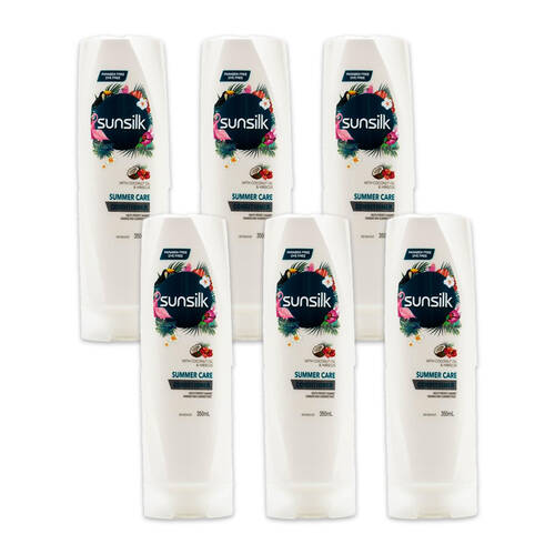 6PK Sunsilk 350ml Conditioner Summer Care w/ Coconut Oil & Hibiscus