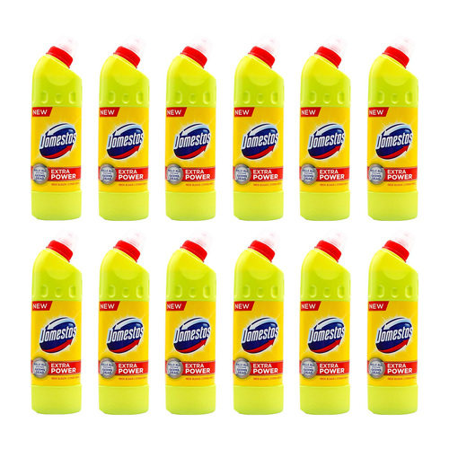 12PK Domestos Extra Power Thick Bleach 500ml - Citrus Fresh