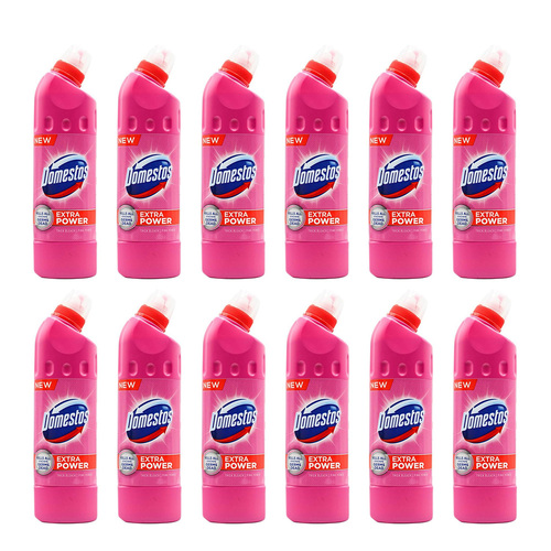 12PK Domestos Extra Power Thick Bleach 500ml - Pink Power
