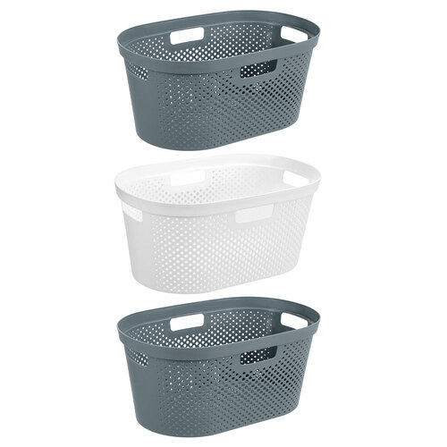 3PK Boxsweden Hudson 40L Laundry Basket Hamper - Assorted