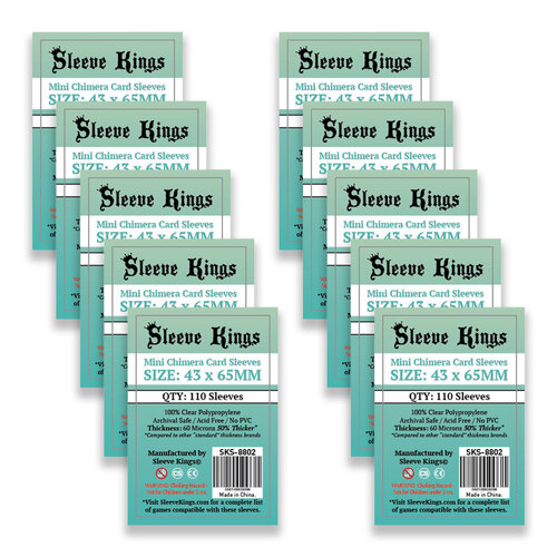 10PK 110pc Sleeve Kings 43x65mm Board Game Sleeves Mini Chimera