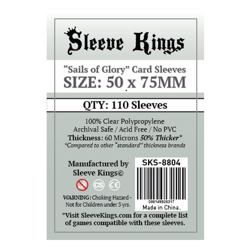 110pc Sleeve Kings 50x75mm Board Game Card Sleeves Sails of Glory