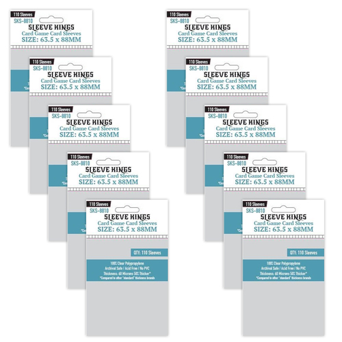 10PK 110pc Sleeve Kings 63.5x88mm Board Game Card Sleeves